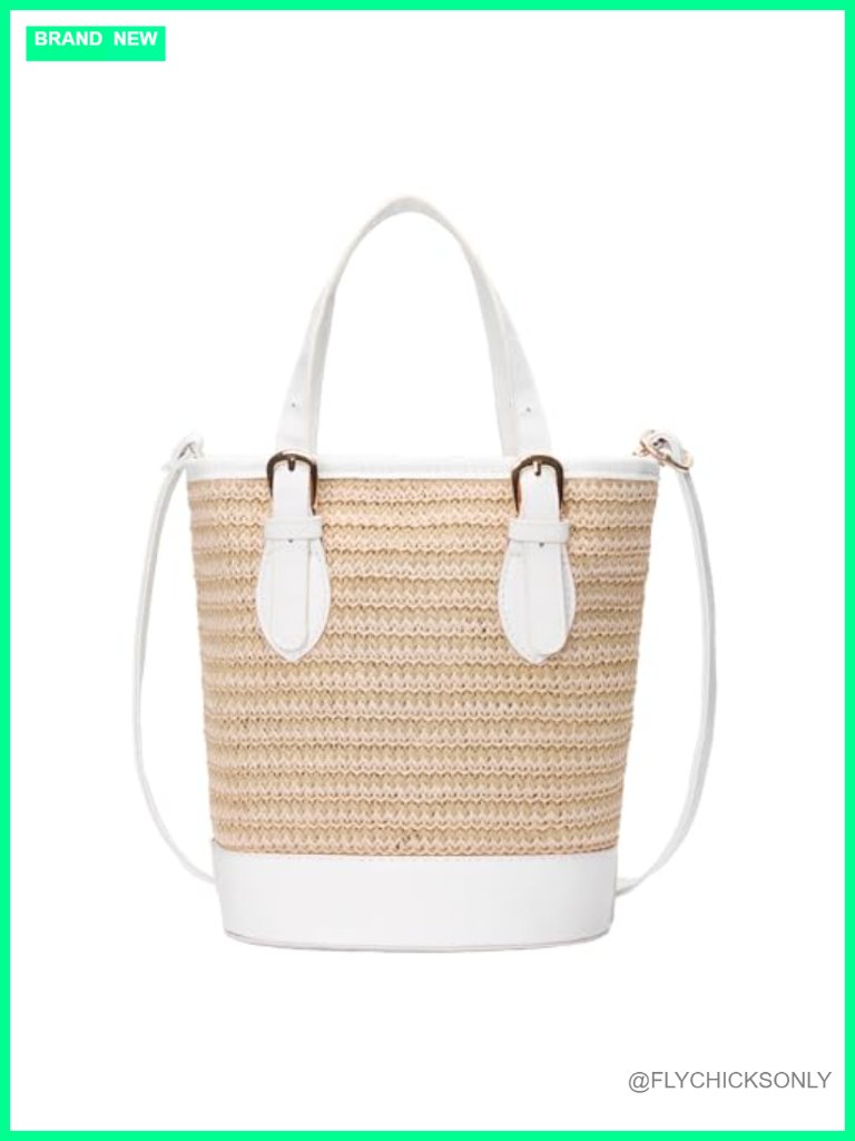 Handwoven Straw Crossbody Bag - 5-In-1 Boho Tote With Top Handle & Adjustable